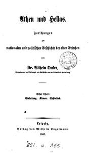 Cover of: Athen und Hellas by Wilhelm Oncken