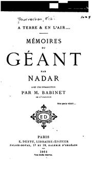 Cover of: A terre et en l'air: mémoires du géant