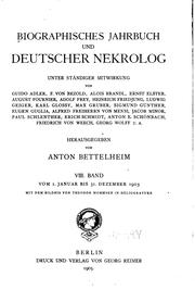 Cover of: Biographisches Jahrbuch und deutscher Nekrolog by Anton Bettelheim, Anton Bettelheim