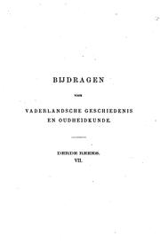 Cover of: Bijdragen voor vaderlandsche geschiedenis en oudheidkunde by N. Japikse, N. Japikse