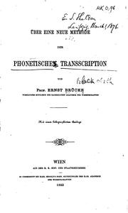 Cover of: Über eine neue Methode der phonetischen Transcription