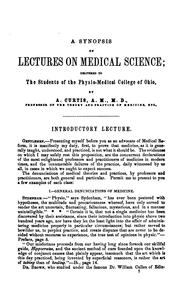 Cover of: A Synopsis of lectures on medical science: Embracing the Principles of Medicine, Or Physiology ...