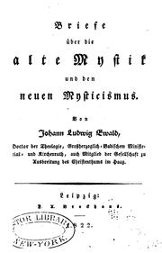 Cover of: Briefe über die alte Mystik und den neuen Mysticismus