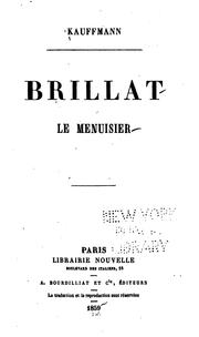 Cover of: Brillat le menuisier