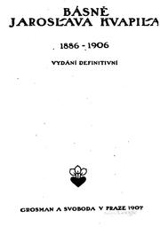 Cover of: Básně Jaroslava Kvapila, 1886-1906