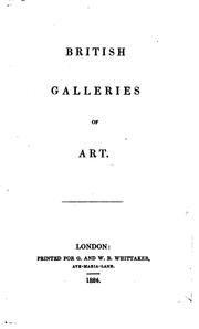 Cover of: British Galleries of Art