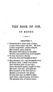Cover of: The book of Job in metre [tr. by W. Meikle].