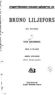 Cover of: Bruno Liljefors: en studie