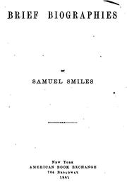 Cover of: Brief Biographies by Samuel Smiles