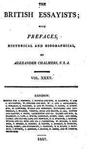 Cover of: The British Essayists;: With Prefaces, Historical and Biographical, by Alexander Chalmers