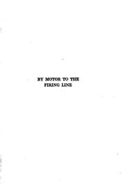 Cover of: By Motor to the Firing Line: An Artist