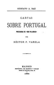 Cover of: Cartas sobre Portugal: Precedidas de"dos palabras"