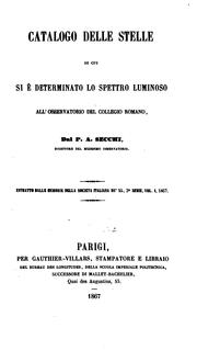 Cover of: Catalogo delle stelle di cui se è determinato lo spettro luminoso all'Osservatorio del Collegio ...