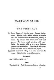 Cover of: Carlyon Sahib: A Drama in Four Acts