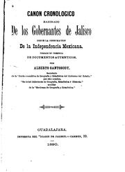 Cover of: Canon cronologico razonado de los gobernantes de Jalisco desde la consumacion de la ...