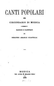 Cover of: Canti popolari del circondario di Modica by Serafino Amabile Guastella