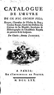 Cover of: Catalogue de l'œuvre de Ch. Nic. Cochin fils.