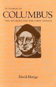 Cover of: In search of Columbus: the sources for the first voyage