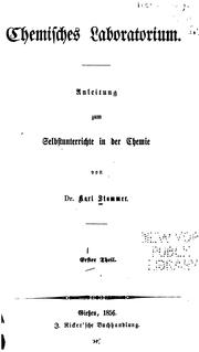 Cover of: Chemisches Laboratorium: Anleitung zum Selbstunterrichte in der Chemie