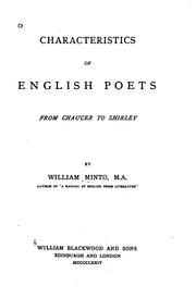 Cover of: Characteristics of English Poets from Chaucer to Shirley by William Minto