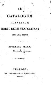 Cover of: Catalogus plantarum Horti regii neapolitani ad annum 1813