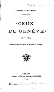 Cover of: "Ceux de Genève", 1601-1602