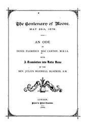 Cover of: The Centenary of Moore: May 28th, 1879, an Ode