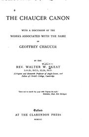 Cover of: The Chaucer Canon: With a Discussion of the Works Associated with the Name ... by Walter W. Skeat