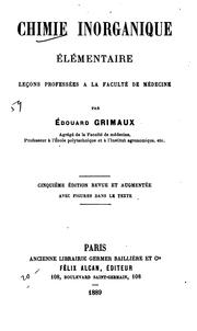 Cover of: Chimie inorganique ʹelʹementaire: lec̜ons professʹees à la Facultʹe de mʹedecine