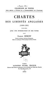 Cover of: Chartes des libertés anglaises (1100-1305) by Charles Bémont