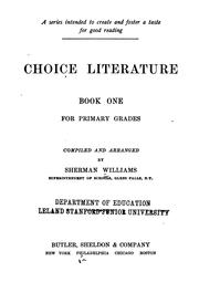 Cover of: Choice Literature ... for Primary Grades by Sherman Williams
