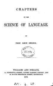 Cover of: Chapters on the science of language