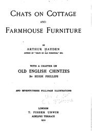Cover of: Chats on Cottage and Farmhouse Furniture by Arthur Hayden