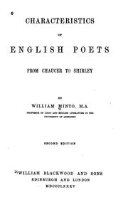 Cover of: Characteristics of English Poets, from Chaucer to Shirley by William Minto
