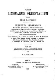 Cover of: Chrestomathie aus arabischen Prosaschriftstellern im Anschluss an Socin's ... by Rudolf-Ernst Brünnow
