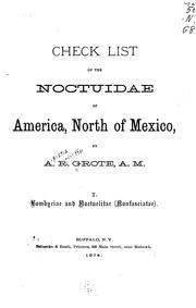 Cover of: Check List of the Noctuidae of America, North of Mexico