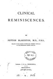 Cover of: Clinical reminiscences