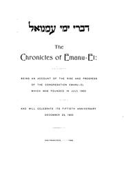 Cover of: The Chronicles of Emanu-El: Being an Account of the Rise and Progress of the Congregation Emanu ...