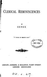 Cover of: Clerical reminiscences, by Senex