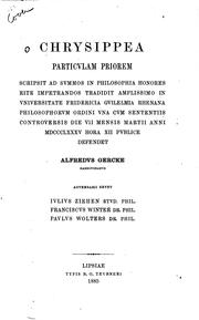 Cover of: Chrysippea particulam priorem by Alfred Gercke