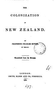 Cover of: The Colonization of New Zealand by Carl Ritter