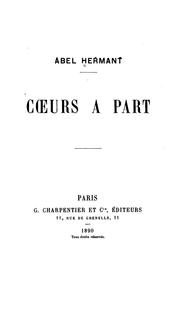 Cover of: Coeurs à part by Abel Hermant