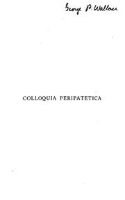 Cover of: Colloquia Peripatetica: Deep-sea Soundings : Being Notes of Conversations with the Late John ...