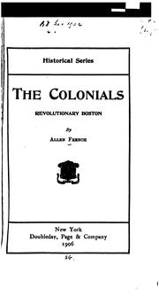 Cover of: The Colonials: Revolutionary Boston