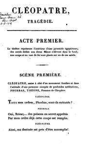 Cover of: Cléopâtre: tragédie en cinq actes et en vers ...