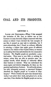 Cover of: Coal and its products, 2 lects