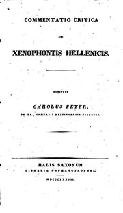 Cover of: Commentatio critica de Xenophontis Hellenicis