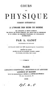 Cover of: Cours de physique purement expérimentale by Adolphe Ganot