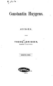 Cover of: Constantin Huygens: studiën by Theodoor Jorissen