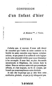 Cover of: Confession d'un enfant d'hier by Abel Hermant, Abel Hermant